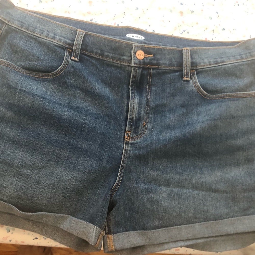 Old Navy Mid Rise Dark Wash Shorts